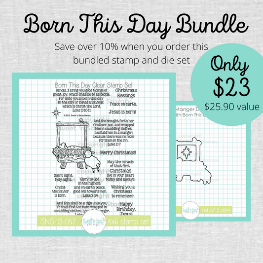 Born This Day Stamp & Die Bundle