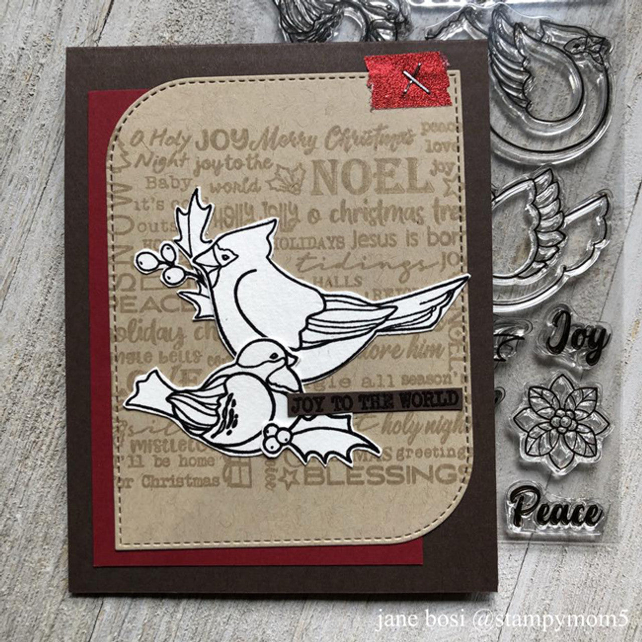 Christmas Text Background Clear Stamp