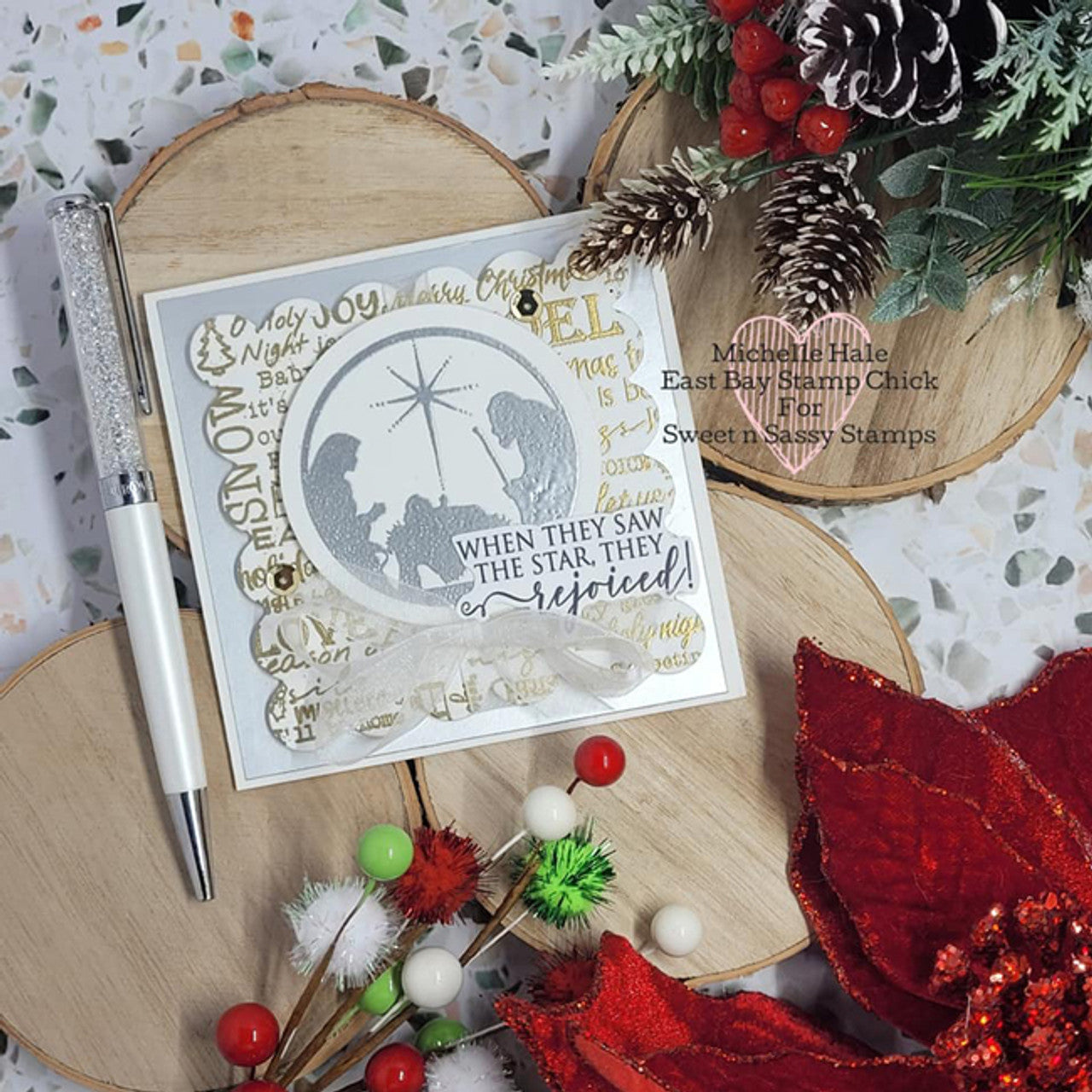 Christmas Text Background Clear Stamp