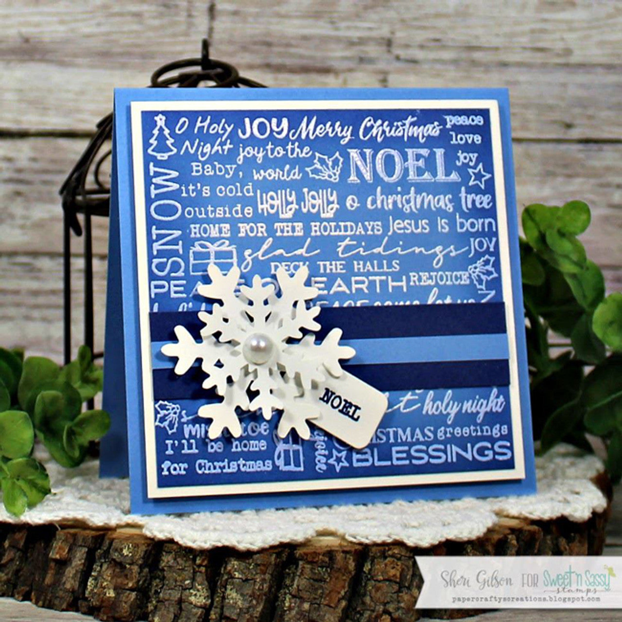 Christmas Text Background Clear Stamp