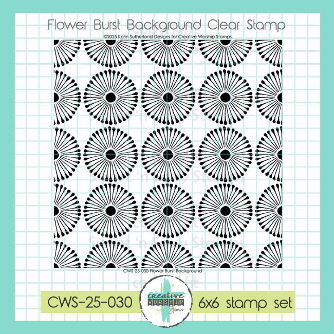 Flower Burst Background Clear Stamp