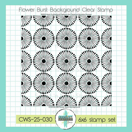 Flower Burst Background Clear Stamp