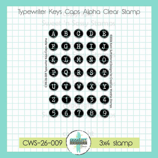 Typewriter Keys Caps Alpha Clear Stamp Set