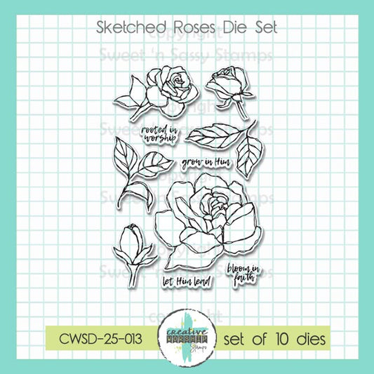 Sketched Roses Die Set