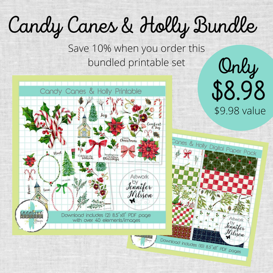 Candy Canes & Holly Bundle PDF