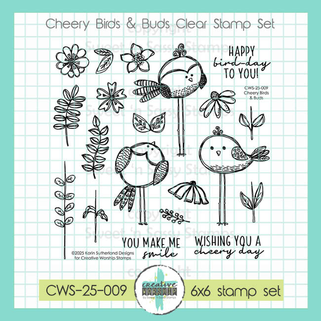 Cheery Birds & Buds Clear Stamp Set