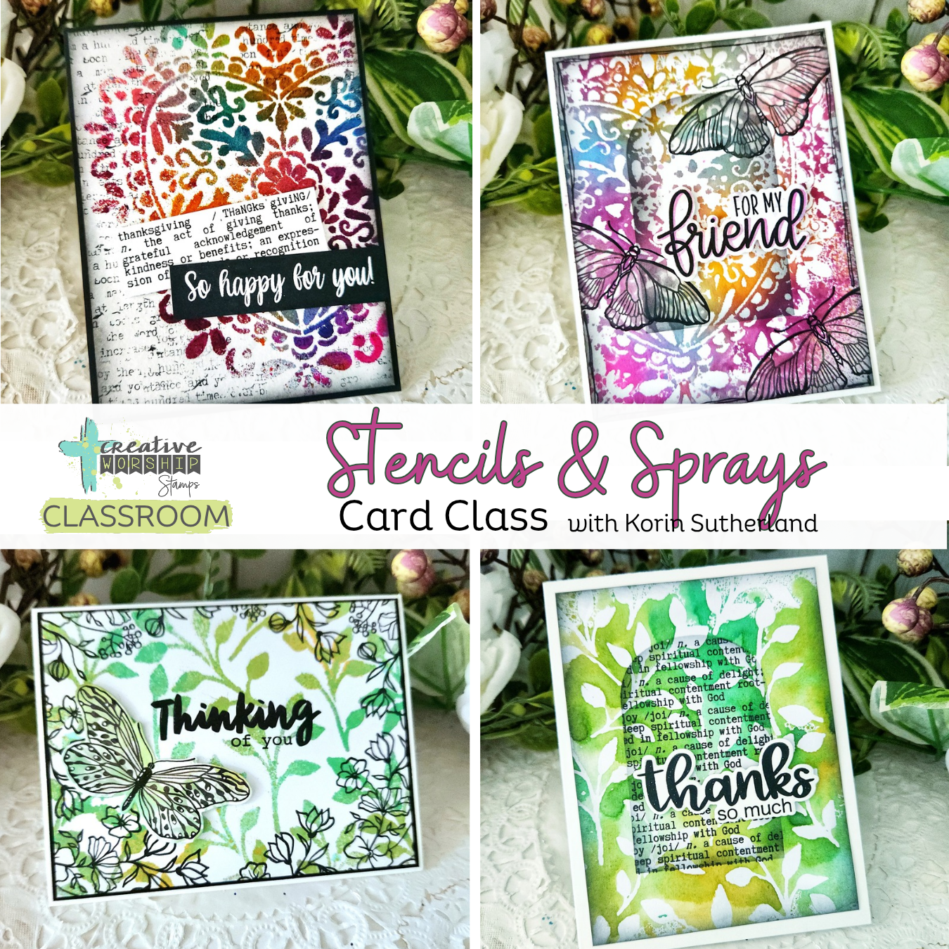 Creative Worship Classroom: Stencils & Sprays Card Class