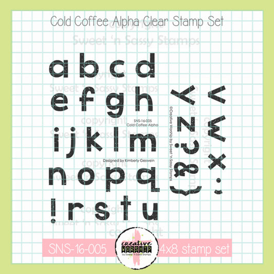 Cold Coffee Alpha Clear Stamp Set