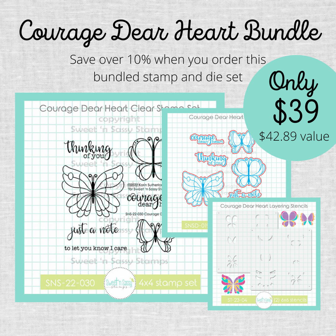 Courage Dear Heart Stamp, Die, & Stencil Bundle