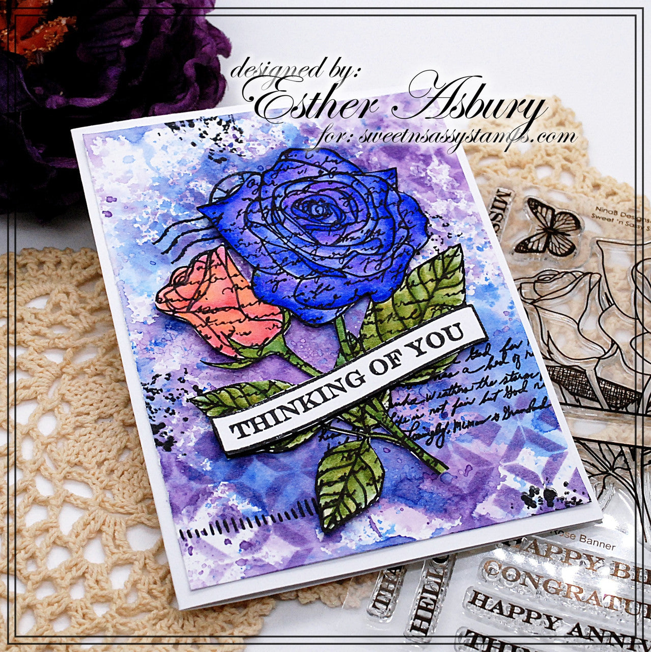 Rose Banner Clear Stamp Set