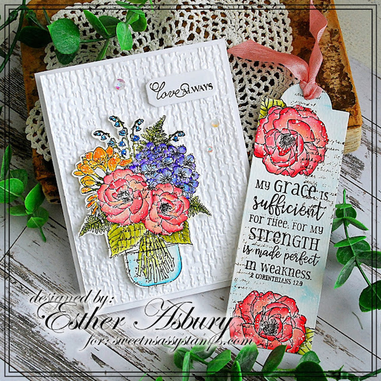 Mason Jar Bouquet Clear Stamp Set