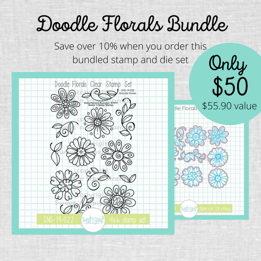 Doodle Florals Stamp & Die Bundle