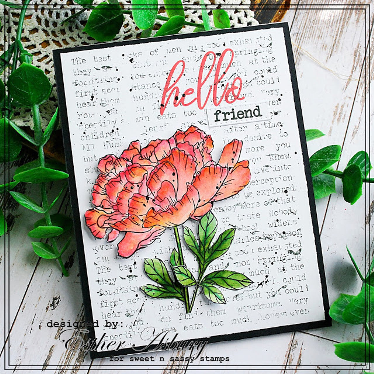 Encouraging Peonies Clear Stamp Set