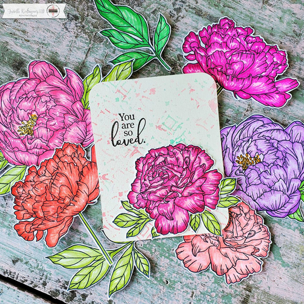 Encouraging Peonies Clear Stamp Set