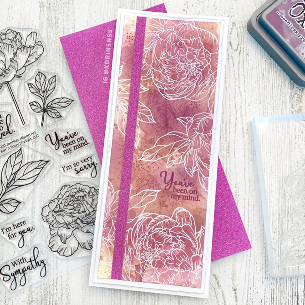 Encouraging Peonies Clear Stamp Set