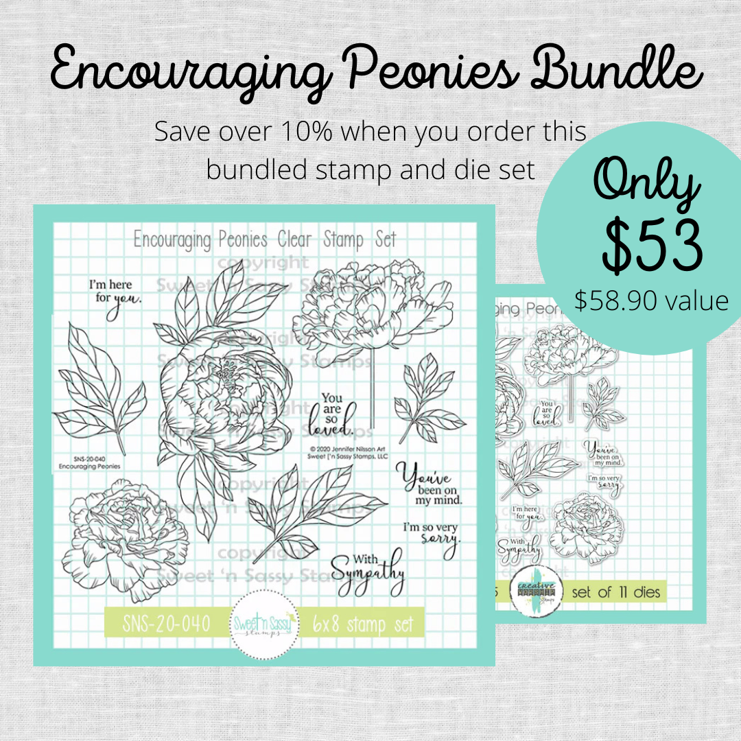 Encouraging Peonies Stamp & Die Bundle
