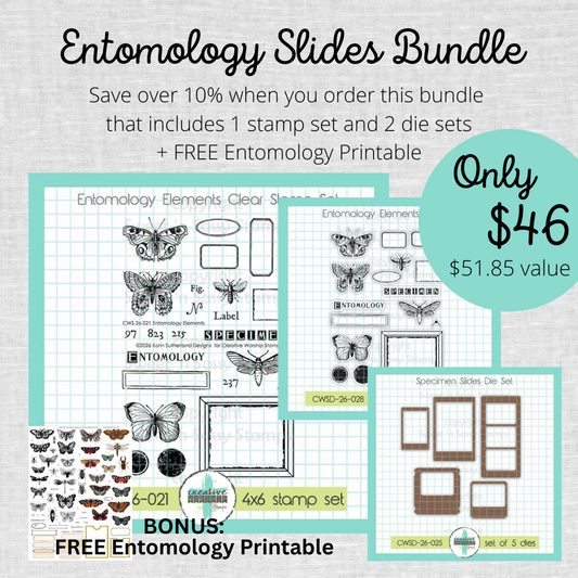 Entomology Slides Stamp & Die Bundle with FREE Printable