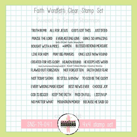 Faith Wordfetti Clear Stamp Set