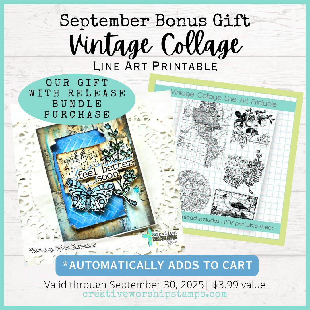 Free Vintage Collage Line Art Printable PDF