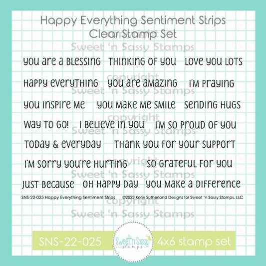 Happy Everything Sentiment Strips Clear Stamp Set