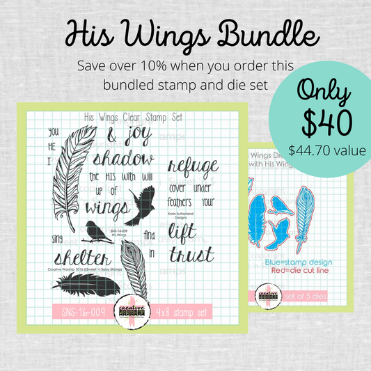 His Wings Stamp & Die Bundle