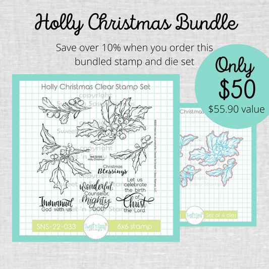 Holly Christmas Stamp & Die Bundle