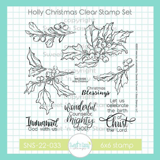 Holly Christmas Clear Stamp Set