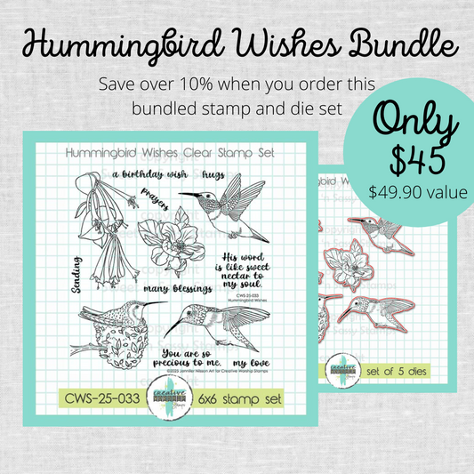 Hummingbird Wishes Stamp & Die Bundle