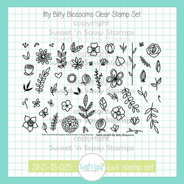 Itty Bitty Blossoms Clear Stamp Set