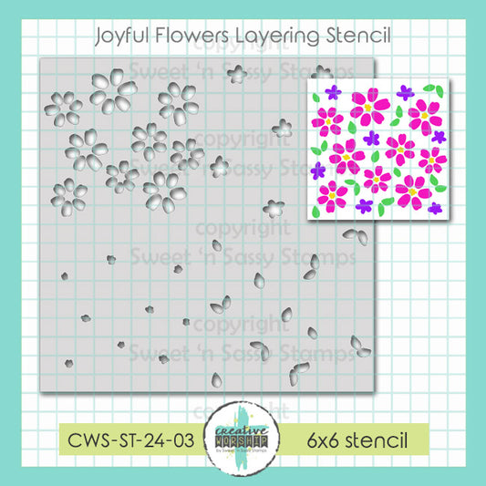 Joyful Flowers Layering Stencil