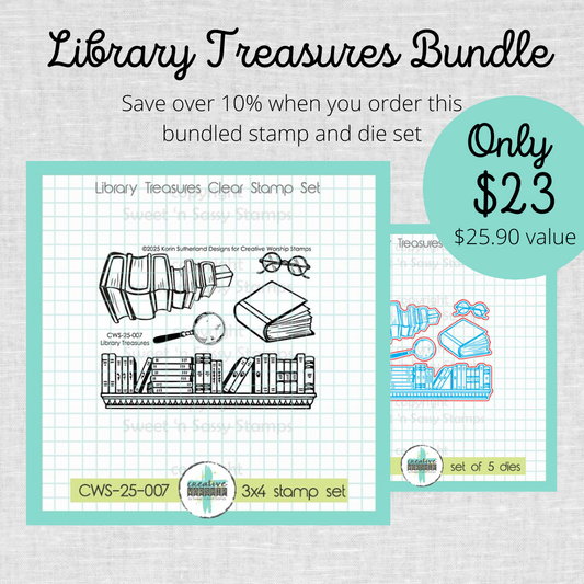 Library Treasures Stamps & Die Bundle