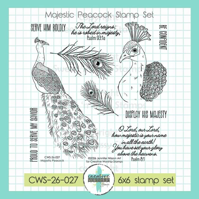 Majestic Peacock Clear Stamp Set