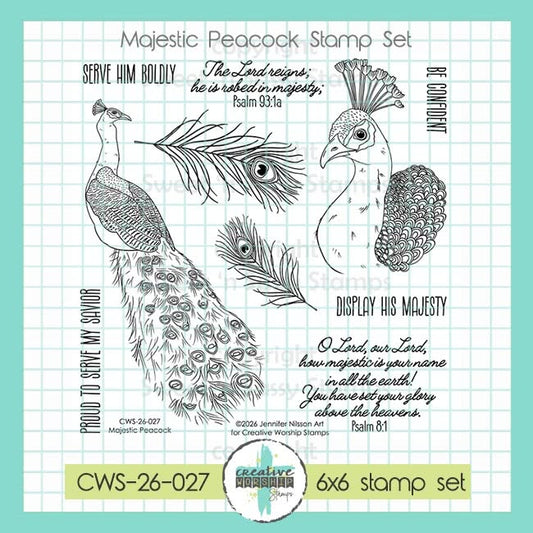 Majestic Peacock Clear Stamp Set