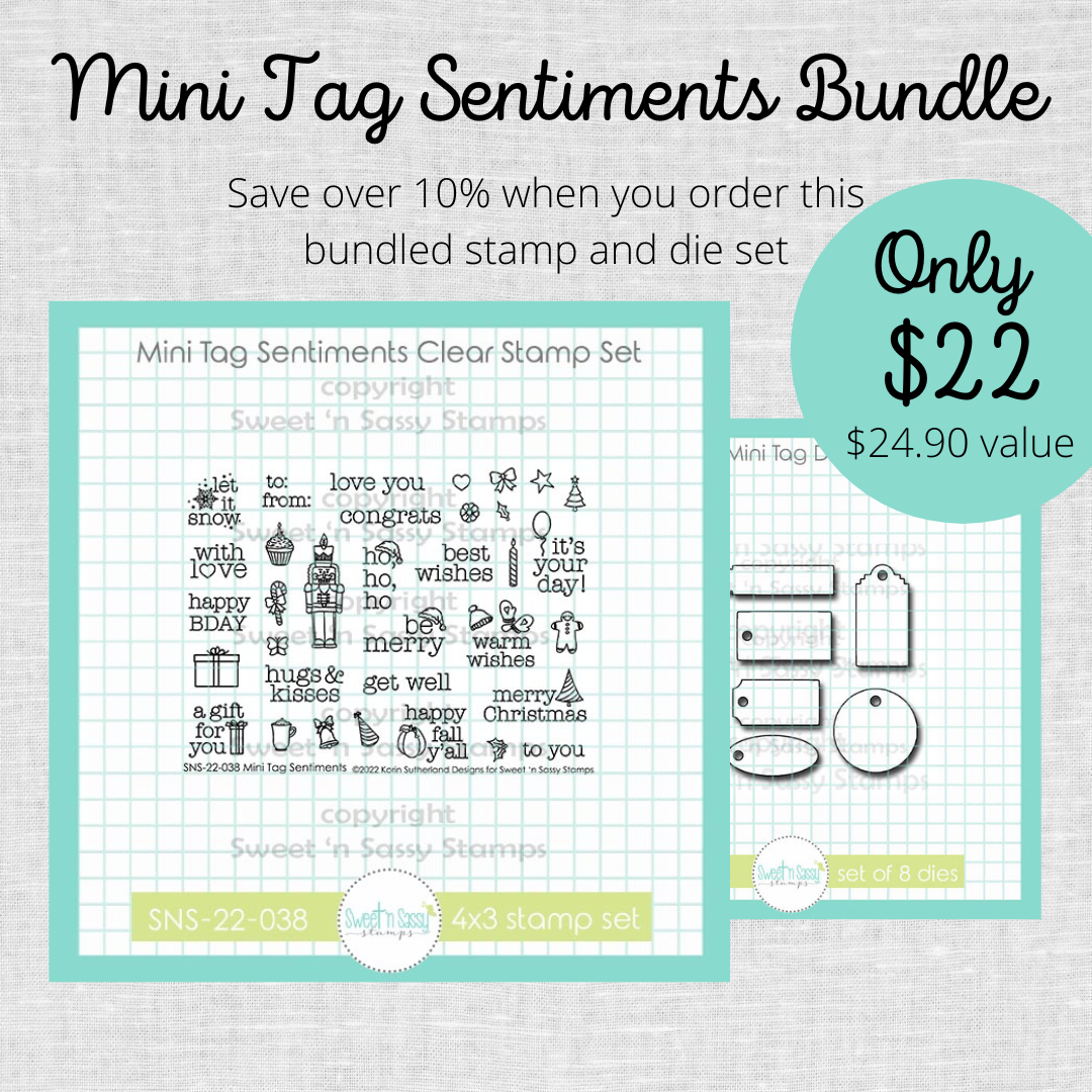 Mini Tag Sentiments Stamp & Die Bundle
