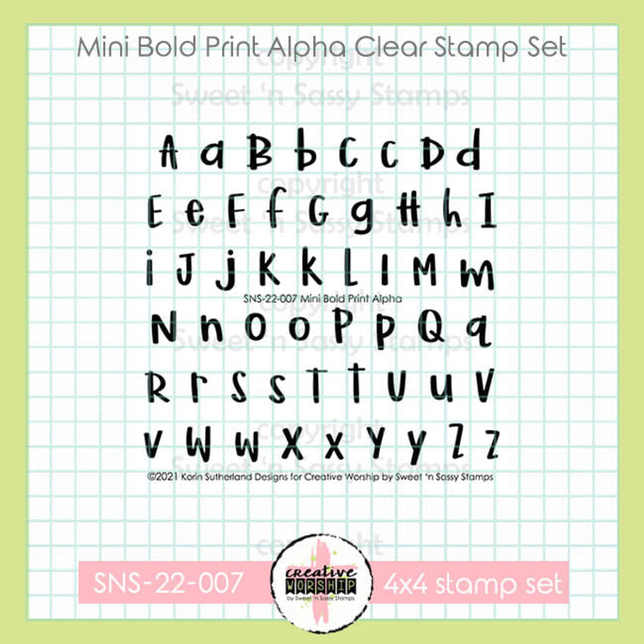 Mini Bold Print Alpha Clear Stamp Set