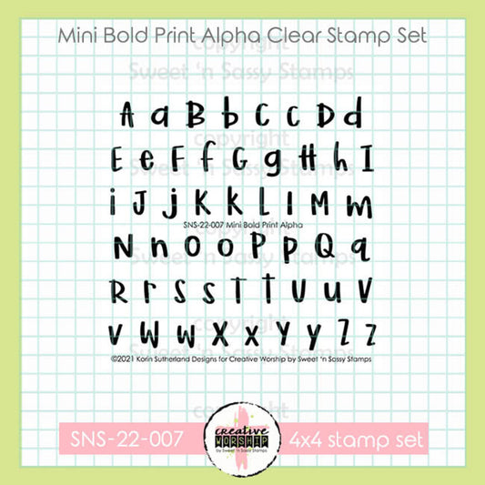 Mini Bold Print Alpha Clear Stamp Set