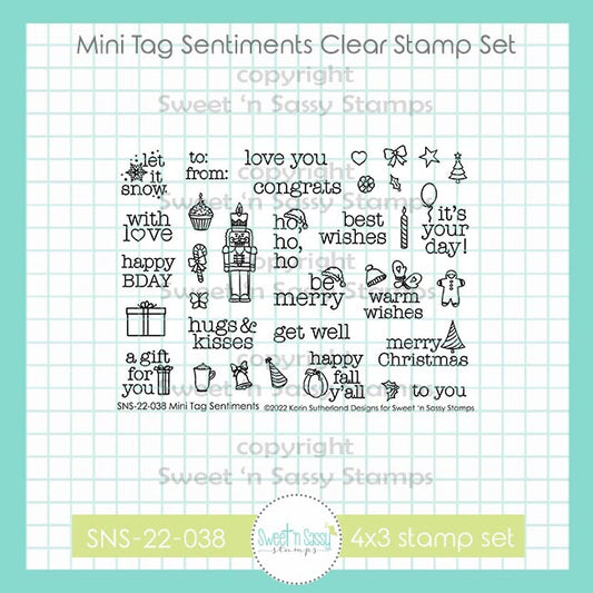 Mini Tag Sentiments Clear Stamp Set