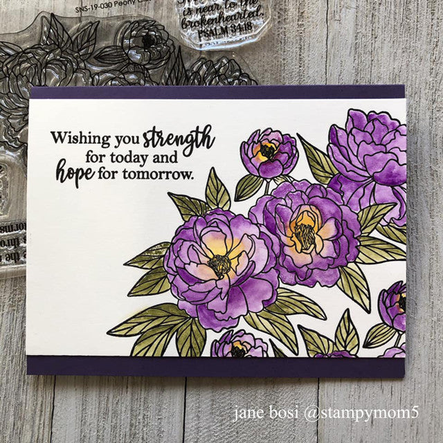 Peony Cluster Clear Stamp Set