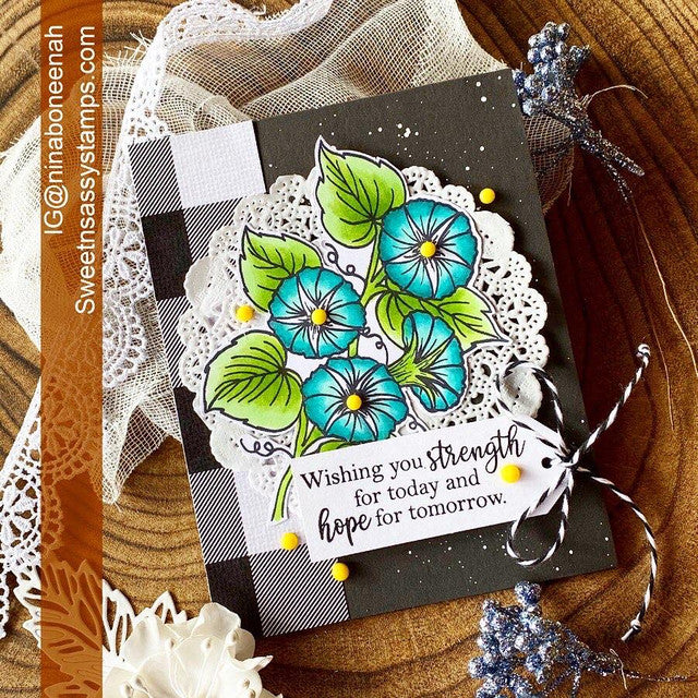 Sympathy Morning Glories Clear Stamp Set