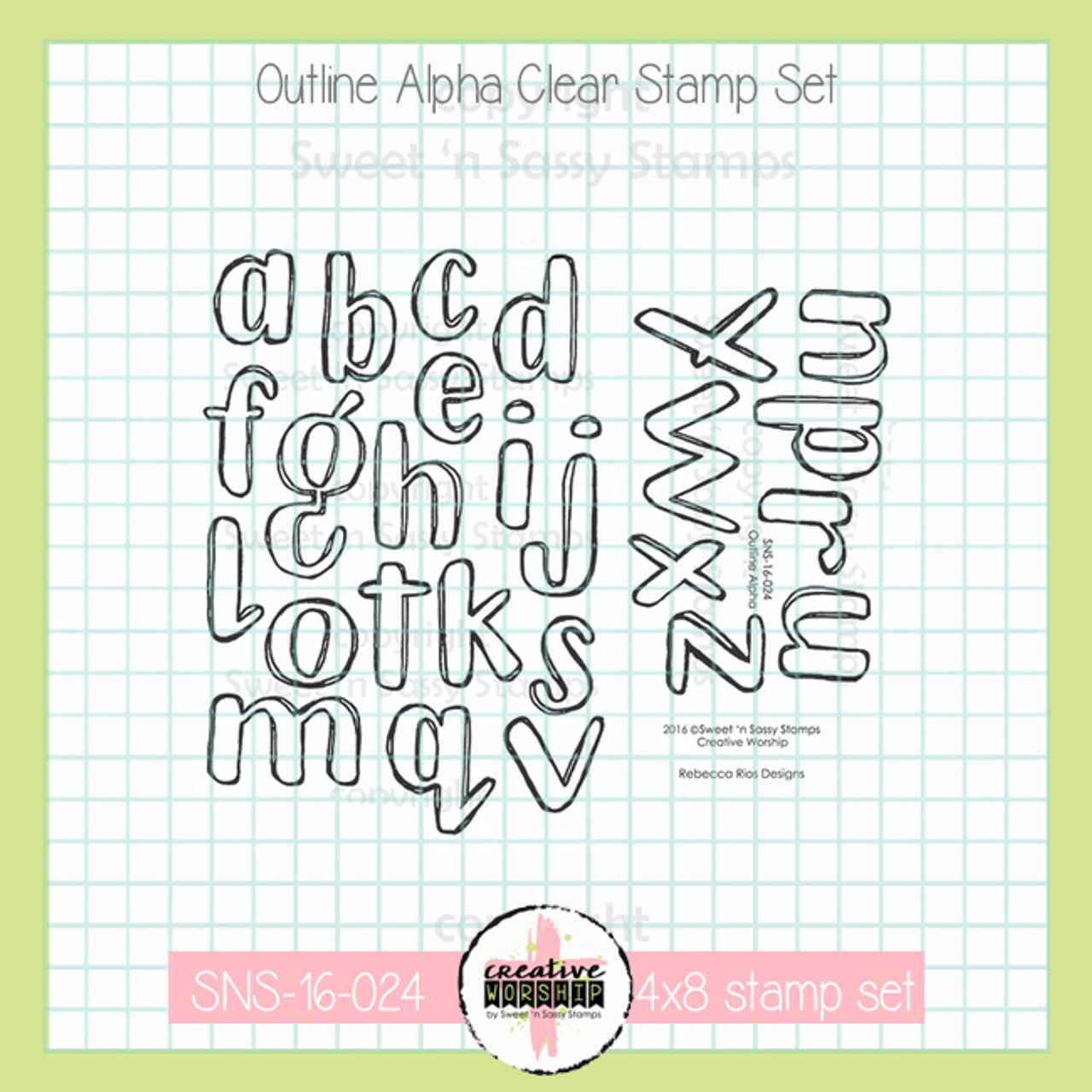 Outline Alpha Clear Stamp Set