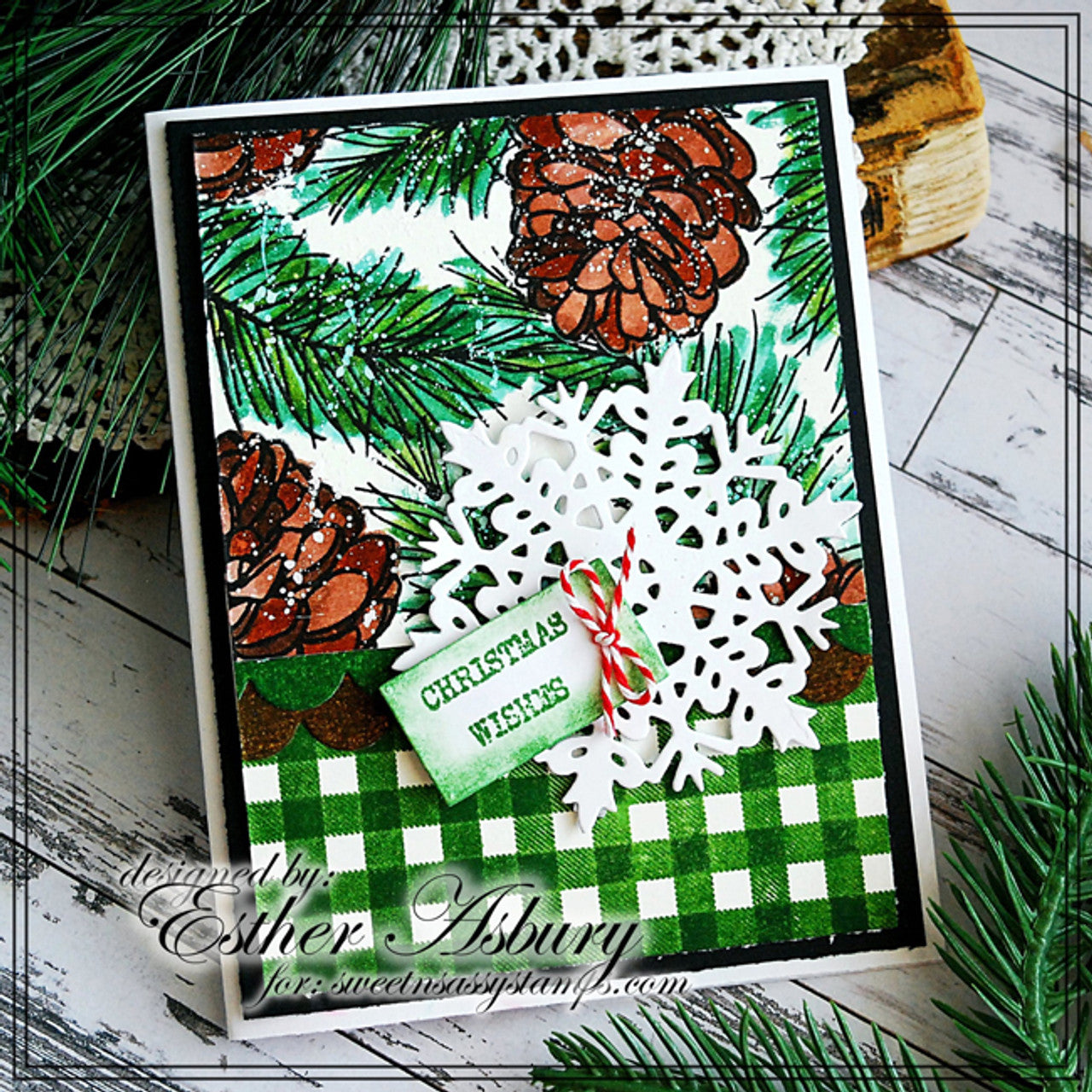 Pinecone Background Clear Stamp