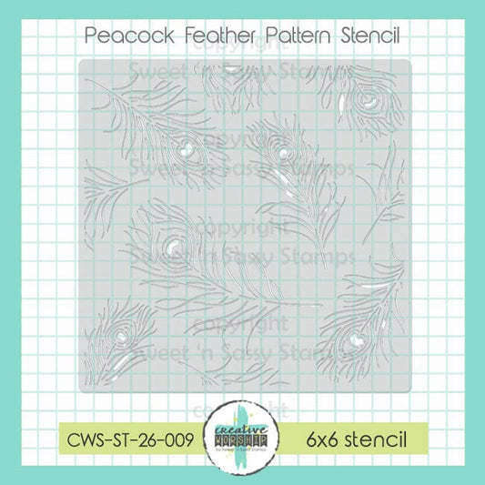 Peacock Feather Pattern Stencil