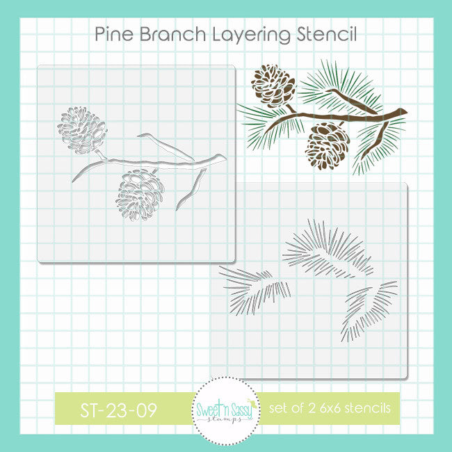 Pine Branch Layering Stencil Set