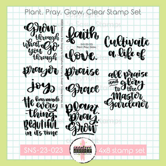 Plant. Pray. Grow. Clear Stamp Set