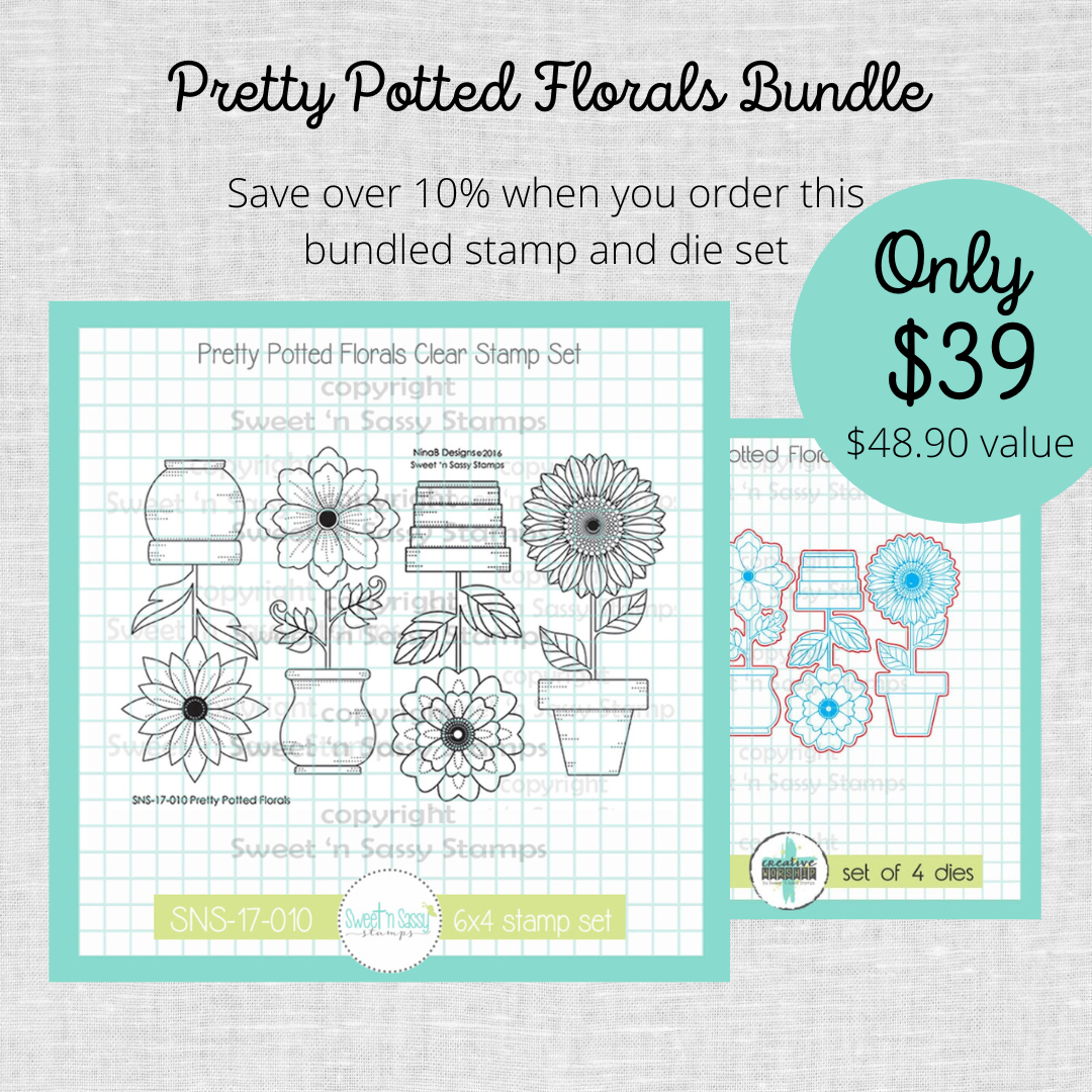 Pretty Potted Florals Stamp & Die Bundle