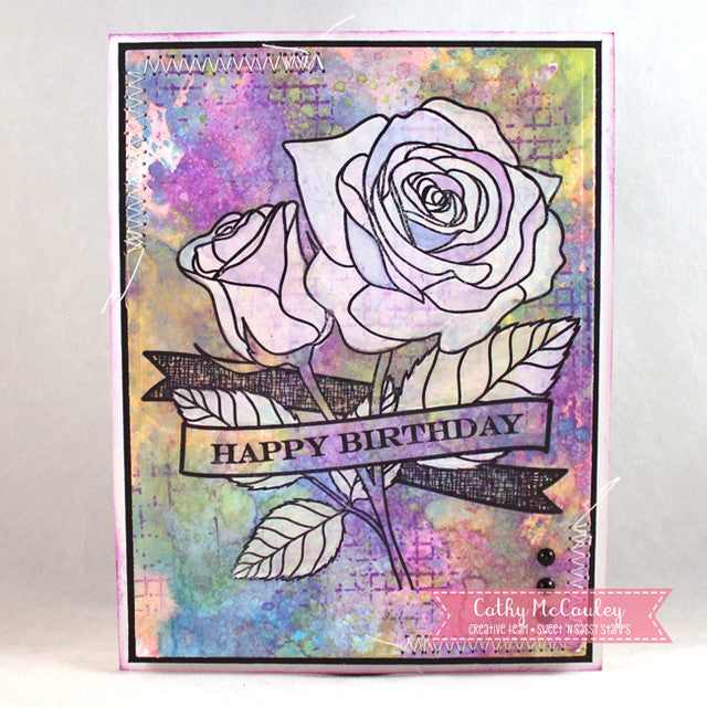 Rose Banner Clear Stamp Set