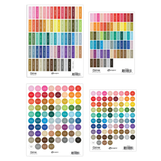Tim Holtz Distress Label Sheets - White Printing - Variety Pack of 4