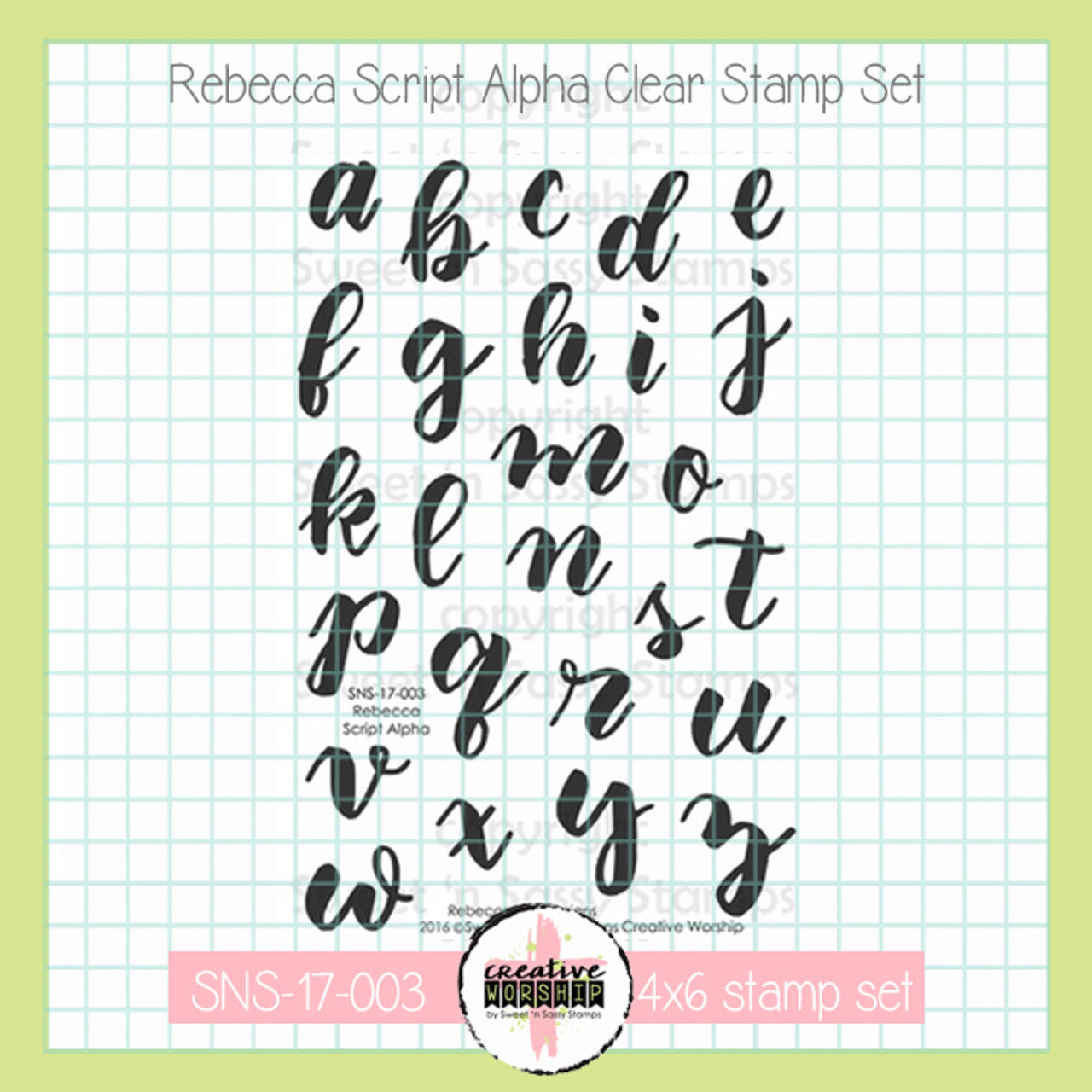 Rebecca Script Alpha Clear Stamp Set – Creative Worship Stamps