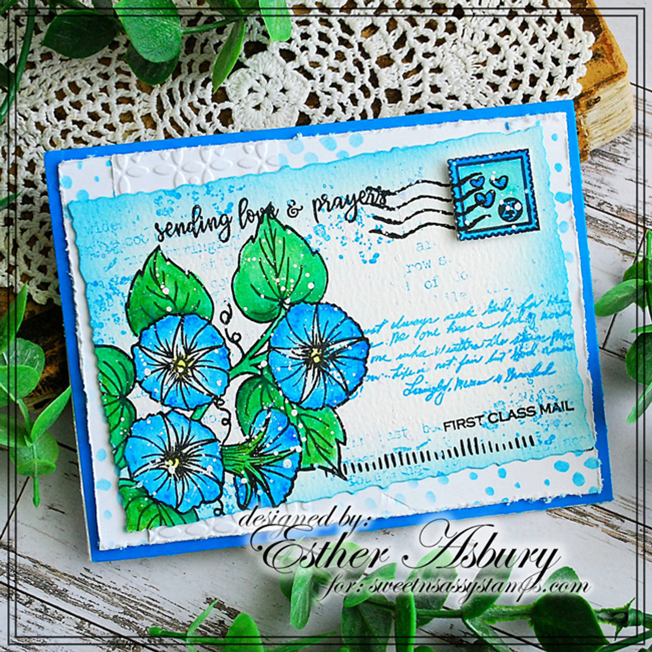 Sympathy Morning Glories Clear Stamp Set