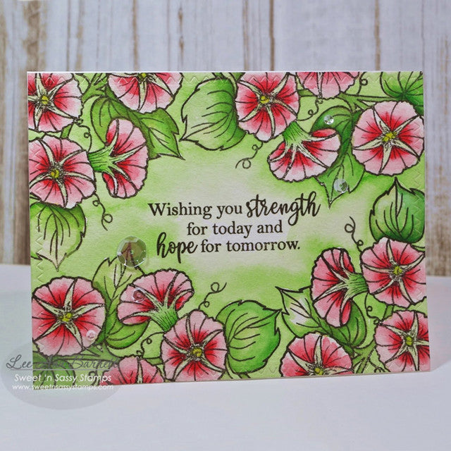 Sympathy Morning Glories Clear Stamp Set